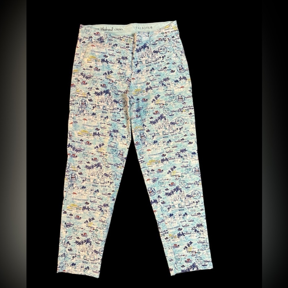 Talbots Mid Rise the weekend chino pants Ankle toile beach resort blue … - Picture 3 of 11